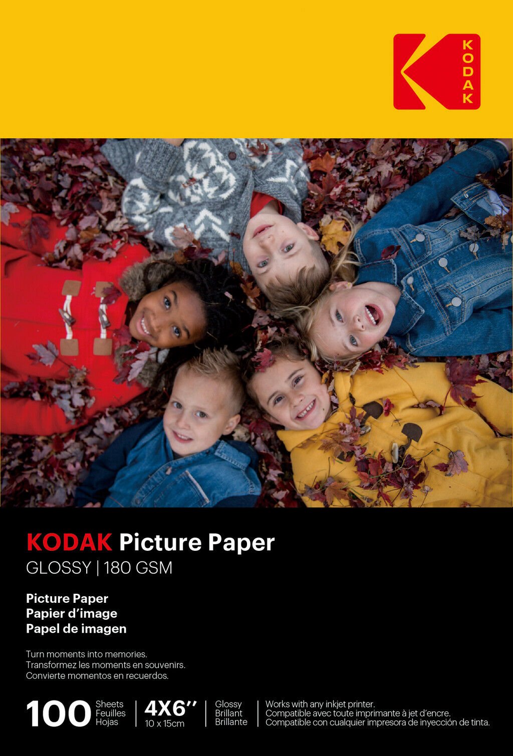 Foto popierius Kodak 180gsm 9.1mil Glossy 4/6x100
