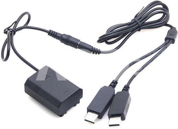 Caruba Sony NP FZ100 full decoding Dummy battery + 5V 2A dual USB cable