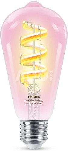 Philips Smart WiFi Filament Clear ST64 RGB | E27 | 6.3 W | Full colour