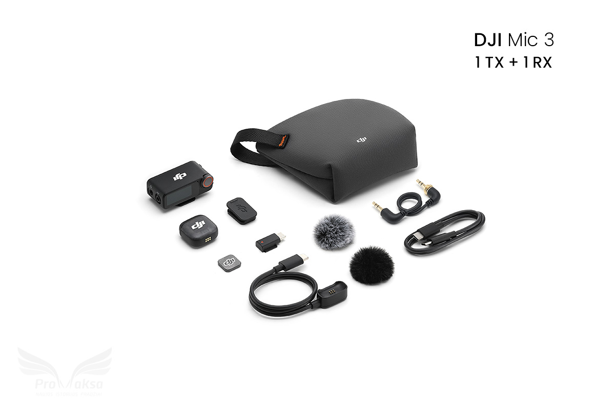 DJI Mic 3 belaidžių mikrofonų sistema / 1TX + 1RX