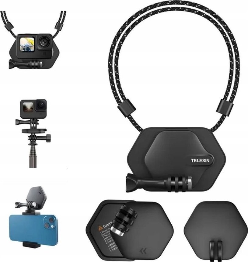 Telesin 4in1 Neck holder Magnetic Magnets Fastener for GoPro / SJCAM / Xiaomi / DJI / TE-MMK-001