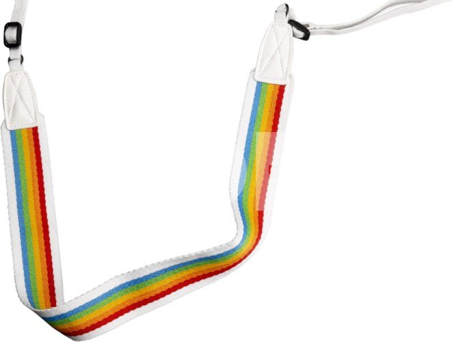 POLAROID CAMERA STRAP FLAT RAINBOW WHITE