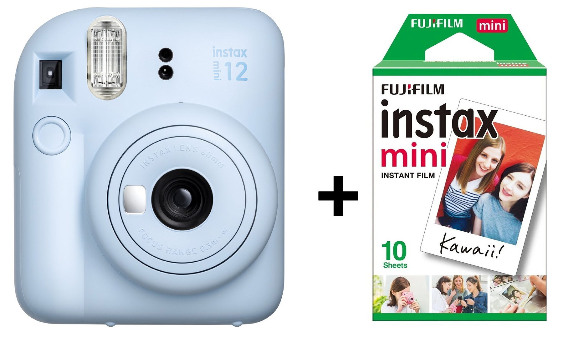Momentinis fotoaparatas Fujifilm Instax Mini 12 Camera + Instax Mini Glossy (10pl) Pastel Blue