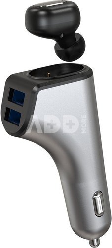 Platinet car charger 2xUSB 3,1A + Bluetooth earphone Duos (44639)