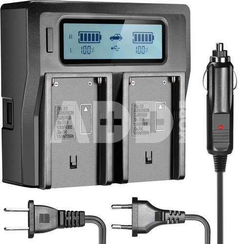 Neewer Dual Channel LCD Display Charger NP-F550 F570 F770 10088846