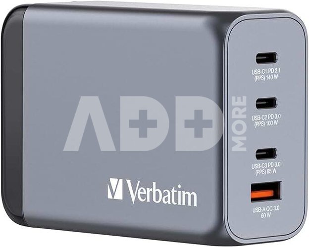 Verbatim GNC-240 GaN Charg. 240W 3xUSB-C PD, 1xUSB-A QC 3.0 32205