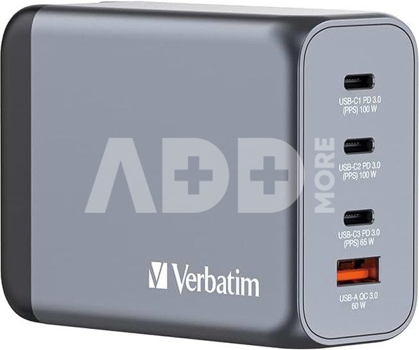 Verbatim GNC-200 GaN Charg. 200W 3xUSB-C PD, 1xUSB-A QC 3.0 32204