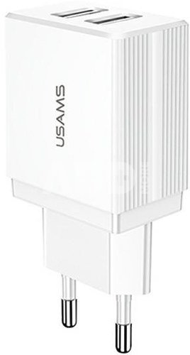 USAMS Charger 2xUSB T24 2,1A White Only Head