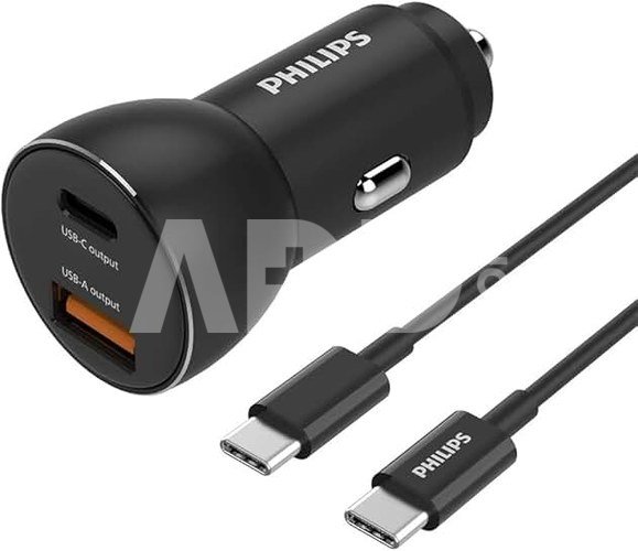 Philips Car Charger 36W with 1 USB-A + USB C