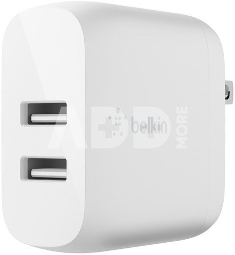 Belkin Dual USB-A Charger, 24W white WCB002vfWH