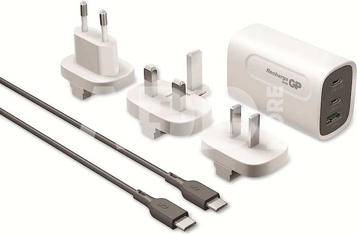 GP GaN USB QuickChargeAdapter PD 2xUSB-C & 1xUSB-A white 65W