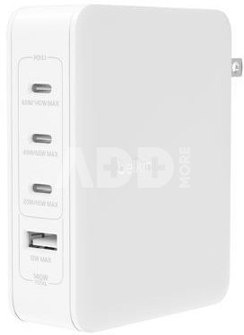 Belkin Charger 140W 4-Port GaN, 3xUSB-C 1xUSB-A WCH014btWH
