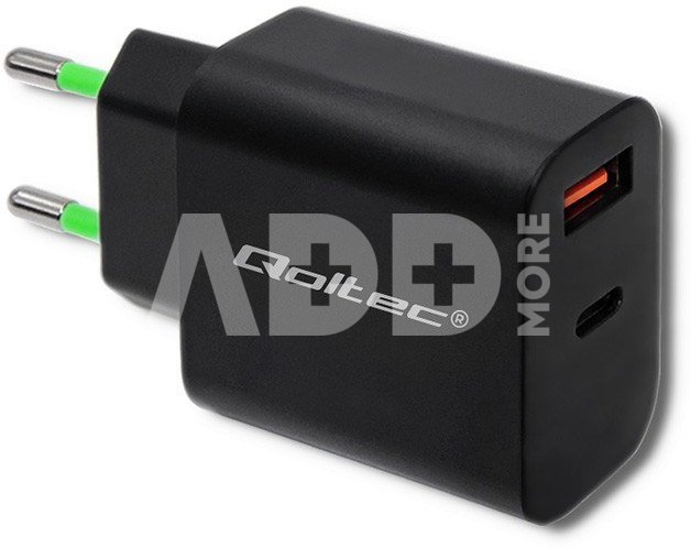 Qoltec Charger 18W 5-12V, 1.5-3A, USB C