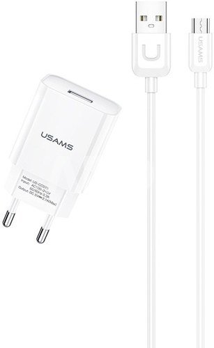 USAMS Charger 2,1A microUSB cable T21