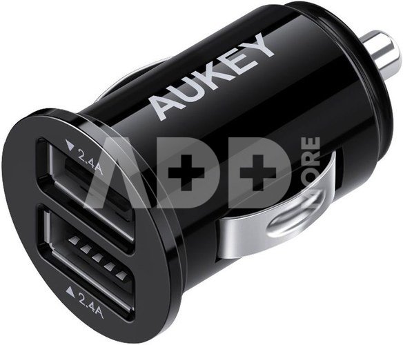 AUKEY Car Charger 24W black 2-Port USB-type A CC-S1