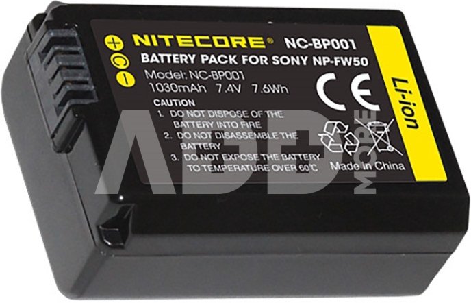 Nitecore NC BP001 Battery (Sony NP FW50) 1030mAh