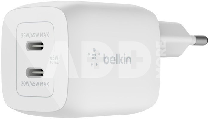 Belkin AC Charger USB-C GaN 45W PD+PPS Technolog. WCH011vfWH