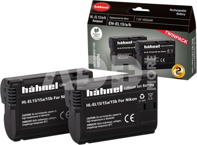HÄHNEL BATTERY NIKON HL-EL15HP TWIN PACK