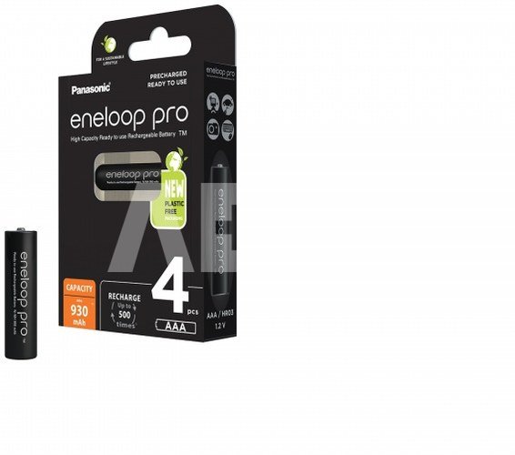 Įkraunamos baterijos Panasonic ENELOOP Pro BK-4HCDE/4BE, 900 mAh, 500 (4xAAA