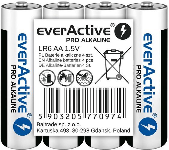 everActive BATTERIES LR6/AA PRO AL KALINE SHRINK 4 PCS