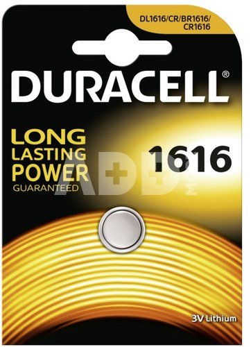 Maitinimo elementai Duracell DL1616 3V (CR1616 / ECR1616)