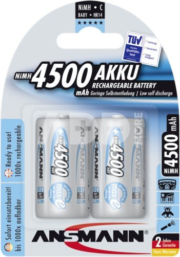 1x2 Ansmann maxE NiMH rech. bat. Baby C 4500 mAh german