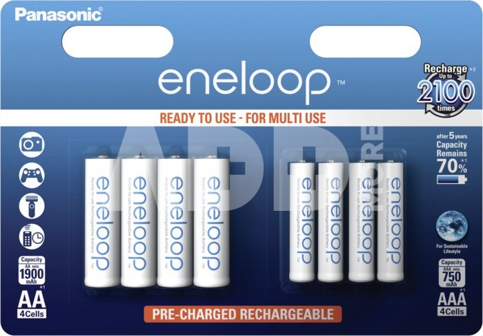 Panasonic Eneloop Combipack 1x4 Mignon AA + 1x4 Micro AAA