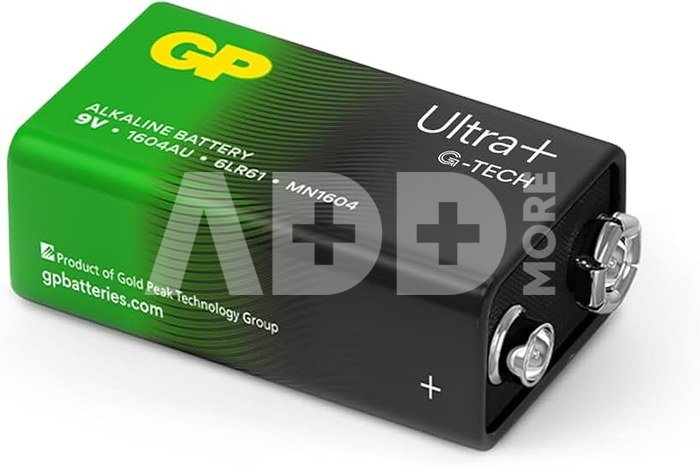 GP ULTRA PLUS Alkaline 9V-Block 6LR61 0301604AUPETA-B1