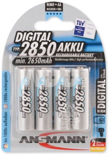 1x4 Ansmann NiMH rech. battery 2850 Mignon AA 2650 mAh DIGITAL