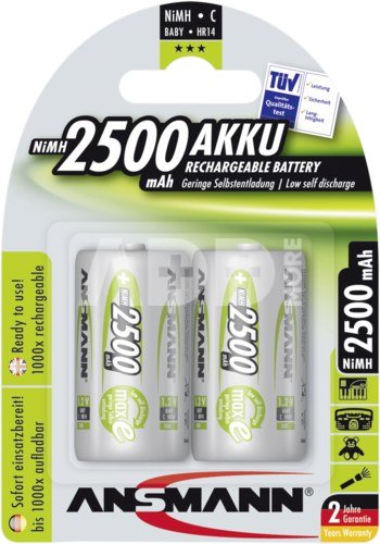 1x2 Ansmann maxE NiMH rech.bat. Baby C 2500 mAh