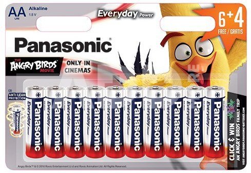 Baterijos Panasonic LR6 EPS 6+4BP Angry Birds