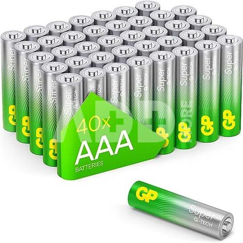 1x40 GP Super Alkaline AAA Micro Batteries PET Box 03024AETA-B40