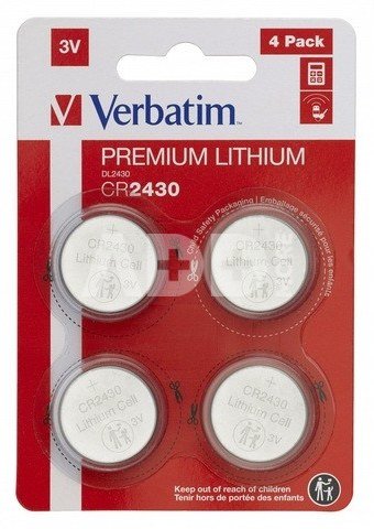 1x4 Verbatim CR 2430 Lithium Batterie 49534