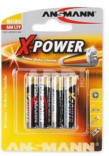 1x4 Ansmann Alkaline Micro AAA LR 03 X-Power