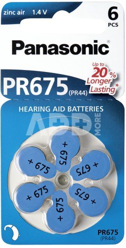 Panasonic PR 675 Zinc Air 6 pcs. Hearing Aid Cells