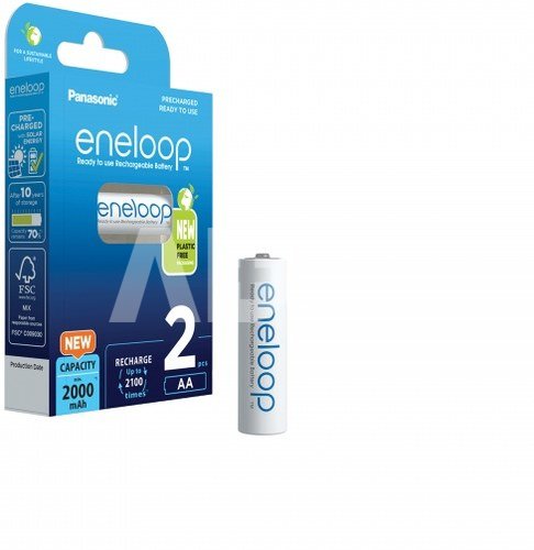 Įkraunamos baterijos Panasonic ENELOOP BK-3MCDE/2BE, 2000 mAh, 2100 (2xAA)