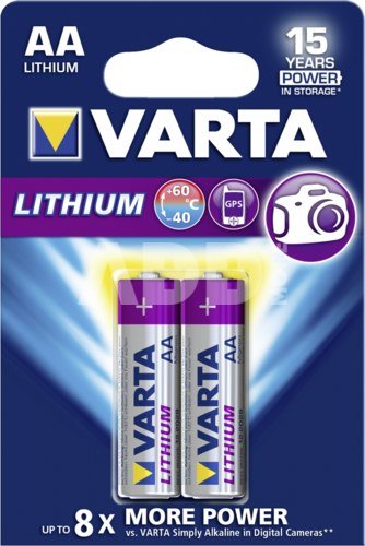 1x2 Varta Lithium Mignon AA LR 6