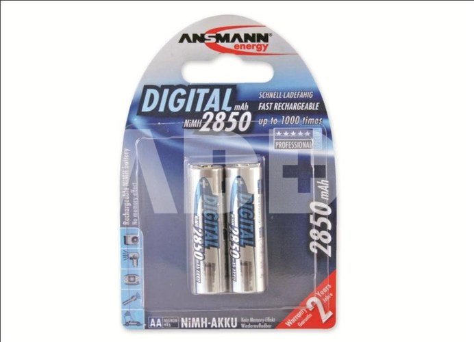 1x2 Ansmann NiMH rech. battery 2850 Mignon AA 2650 mAh DIGITAL
