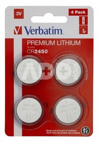 1x4 Verbatim CR 2450 Lithium Batterie 49535