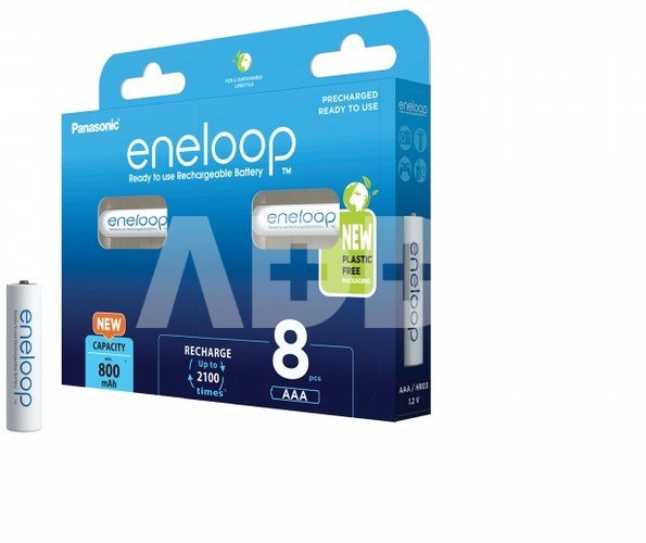 Įkraunamos baterijos Panasonic ENELOOP BK-4MCDE/8BE, 750 mAh, 2100 (8xAAA)