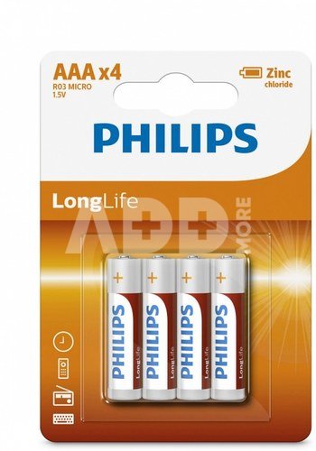 Philips Battery R03 AAA LONGLIF E (4 SZT BLISTER)