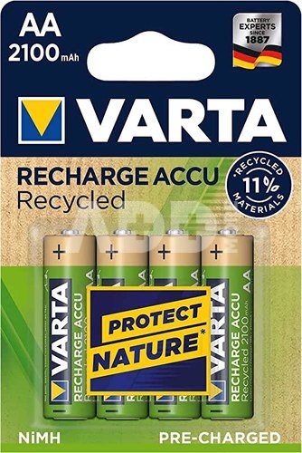 1x4 Varta RECHARGE ACCU Recycled 2100 mAH AA Mignon NiMH