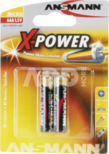 1x2 Ansmann Alkaline Micro AAA LR 03 X-Power