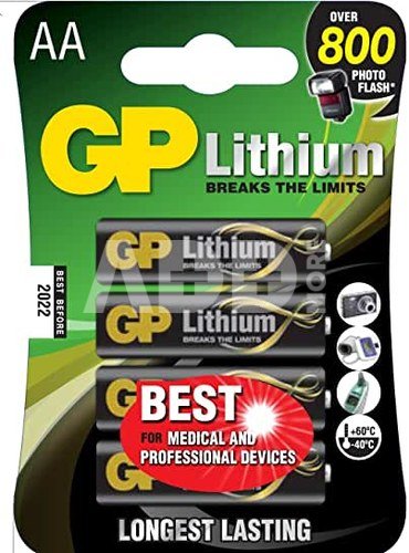 1x4 GP Lithium Mignon 1,5V AA 07015LF-C