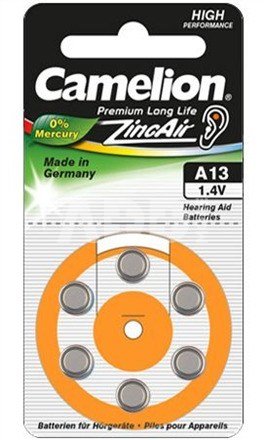 Camelion A13/DA13/ZL13, Zinc air cells, 6 pc(s)