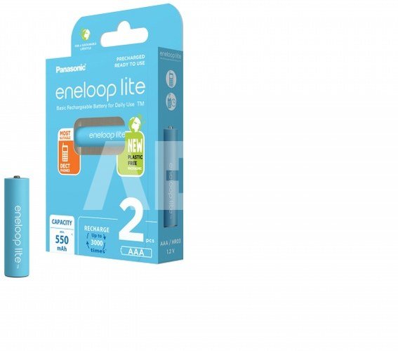 Įkraunamos baterijos Panasonic ENELOOP Lite BK-4LCCE/2BE (52361160), 550 mAh, 3000 (2xAAA)