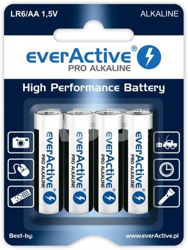 Baterijos LR6 everActive Pro Alkaline LR6 4xAA