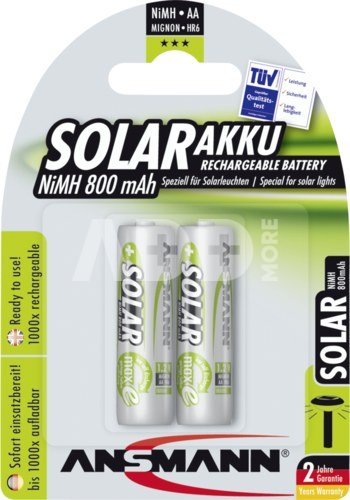 1x2 Ansmann maxE NiMH rech.bat. Mignon AA 800 mAh SOLAR