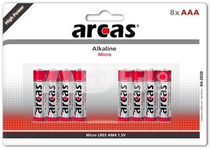 Arcas AAA/LR03, Alkaline, 8 pc(s)