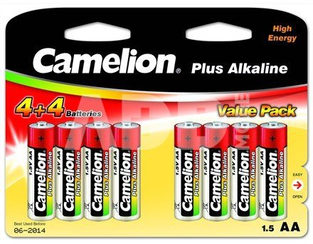 Camelion Plus Alkaline AA (LR06), 8 (4+4) value pack 1-pack maitinimo elementai